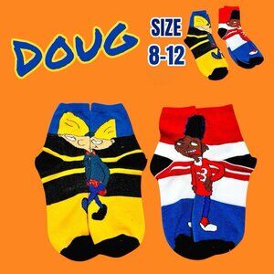 Nickelodeon Doug Crew Socks! 2 Pair 8-12.